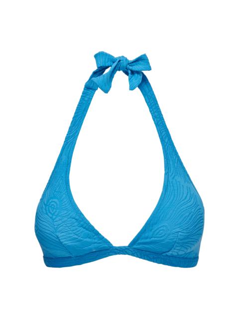 Vilebrequin Women Halter Bikini Top Plumes Jacquard