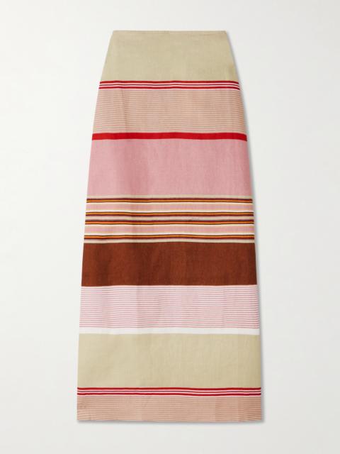 FAITHFULL Martina Striped Linen Maxi Skirt
