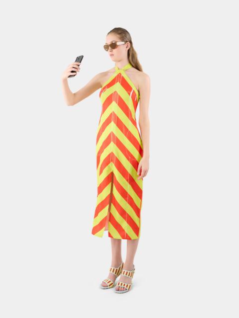 SUNNEI TRIANGLE DRESS / red & yellow stripes