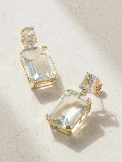 MATEO 14-karat Gold, Amethyst And Diamond Earrings