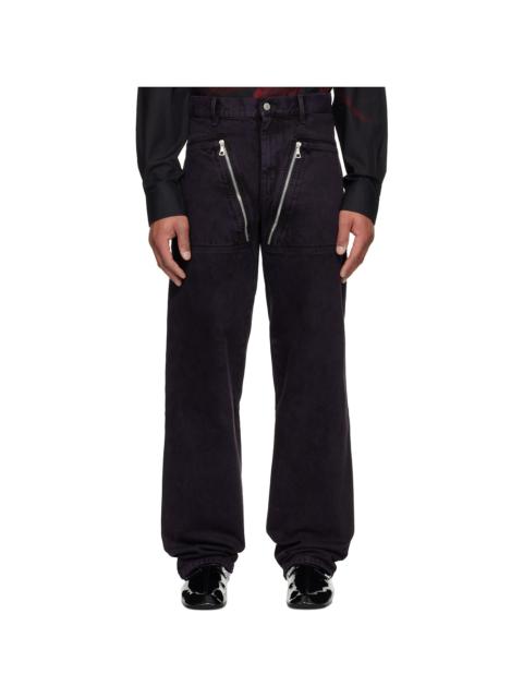 Dries Van Noten Purple Paneled Jeans