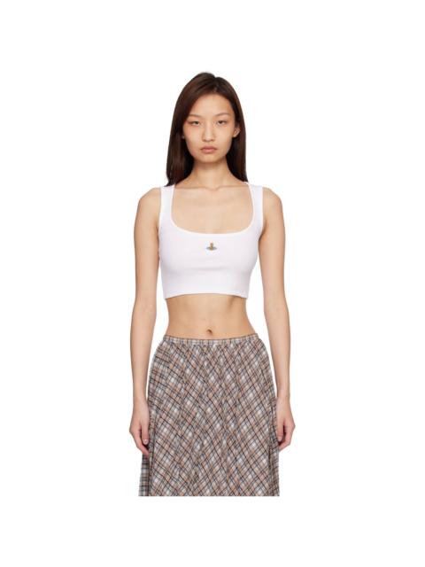 Vivienne Westwood White Cropped Rib Tank Top
