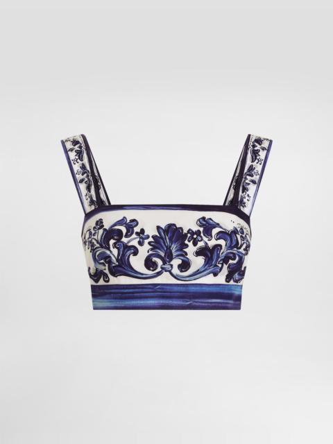 Dolce & Gabbana Majolica-print poplin top