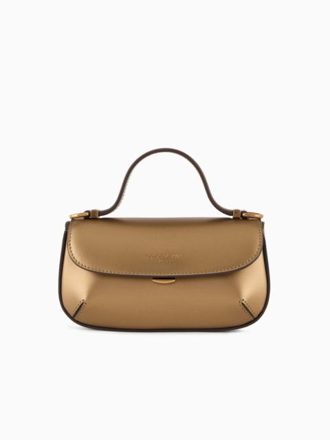 GIORGIO ARMANI MINI LA PRIMA LAMÉ LEATHER HANDBAG