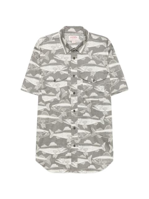FILSON Twin Lakes fish-pattern short-sleeve shirt