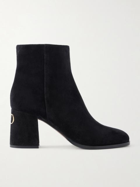 Valentino 75 Bootie Fawcette Suede Ankle Boots
