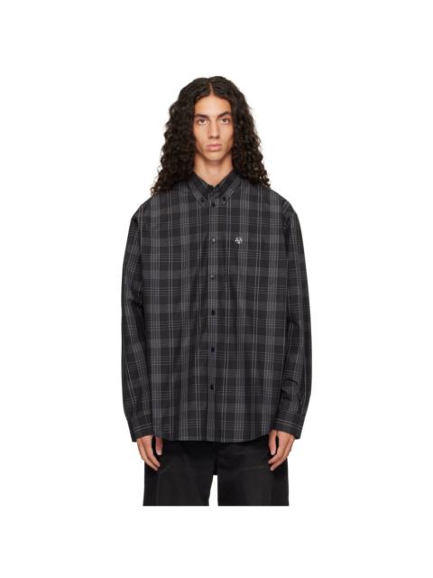 VETEMENTS Black Metal Logo Checked Shirt
