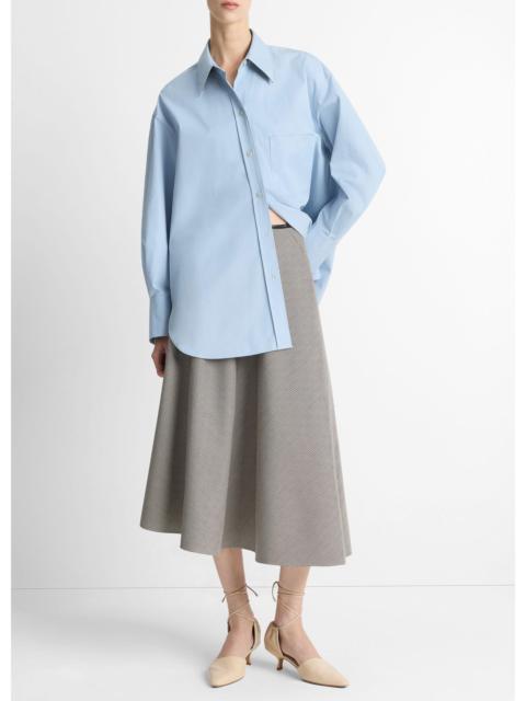 Vince Asymmetrical Houndstooth Wool-Blend Skirt