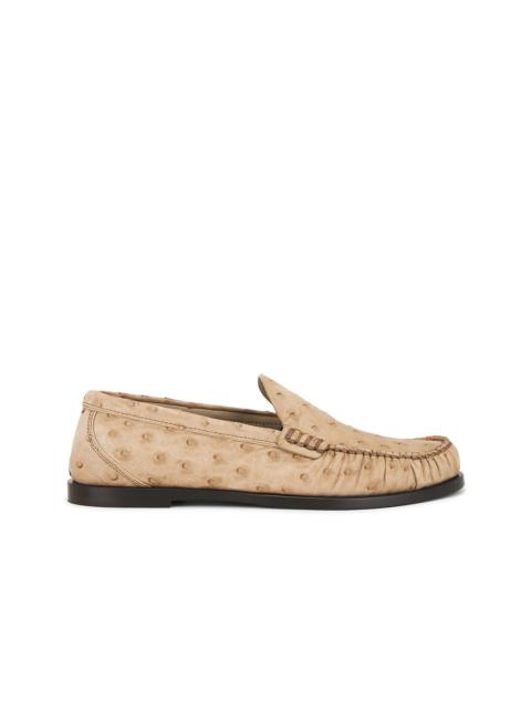 SAINT LAURENT Ostrich Leather Loafer