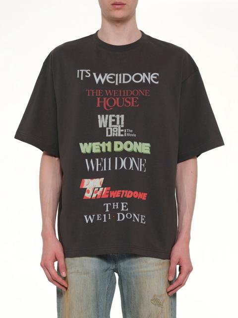 We11done Multi Graphic Logo T-Shirt in Grey