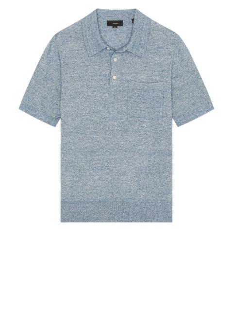Vince Linen Cashmere Short Sleeve Pocket Polo