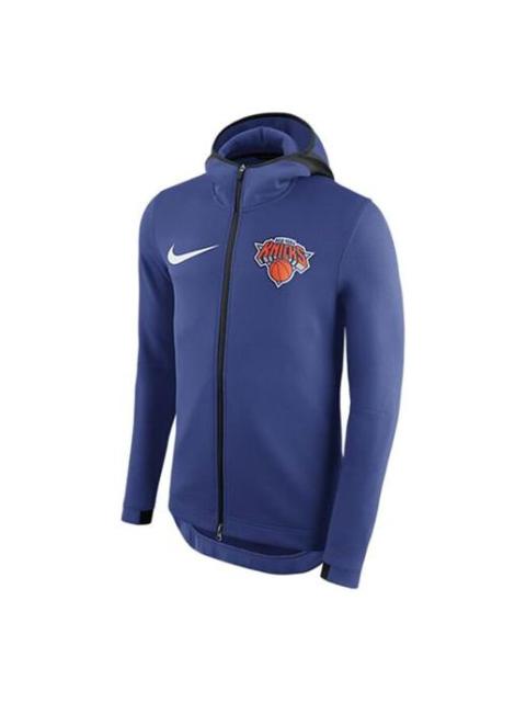 Nike Therma Flex Showtime NBA Knicks Player Edition Jacket Blue 899861-495