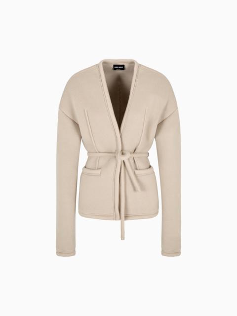 GIORGIO ARMANI SINGLE-BREASTED JACKET IN VISCOSE AND CASHMERE JERSEY