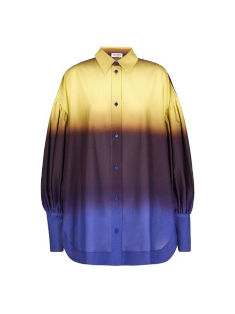 BLUE, PURPLE AND LIGHT YELLOW SHIRT