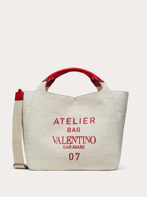 Large Valentino Garavani 07 Camouflage Edition Atelier Tote Bag in Canvas