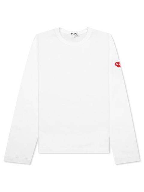 COMME DES GARCONS PLAY X THE ARTIST INVADER WOMEN'S L/S TEE - WHITE