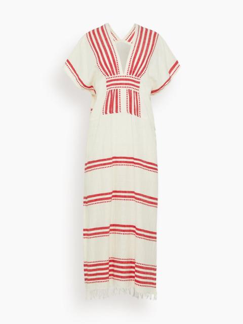 lemlem Gasira V-Neck Caftan in Eshe Red