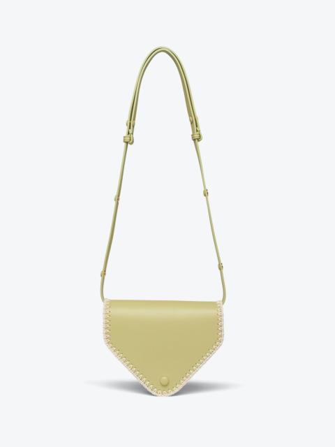 Nanushka THE TRIANGLE BAG MINI - Patent alt-nappa shoulder bag - Lime/creme