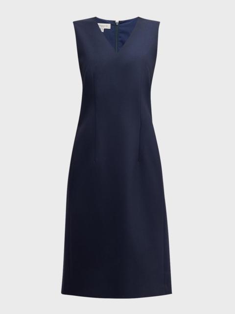 Lafayette 148 New York Sleeveless V-Neck Stretch Wool Dress