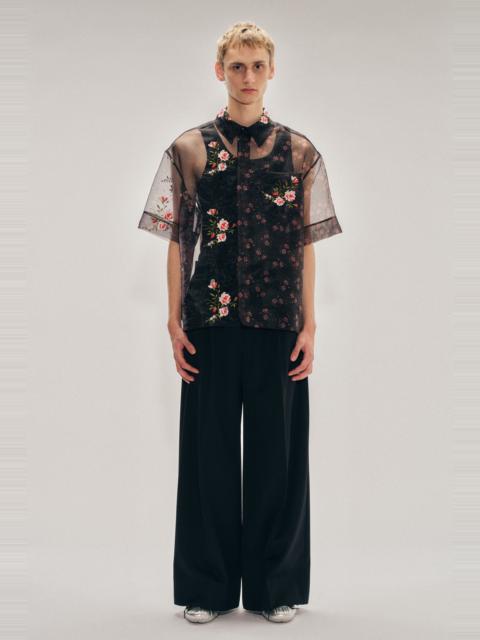 Simone Rocha Sheer Patchwork Boxy Shirt