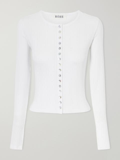 RÓHE Pointelle-knit Cotton-jersey Cardigan