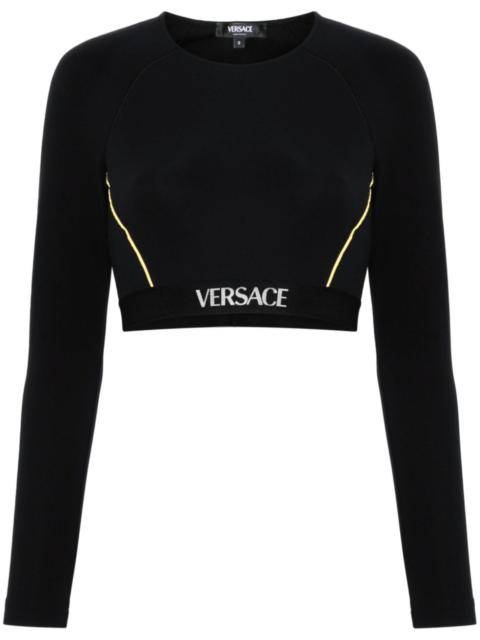 VERSACE logo-waistband performance top