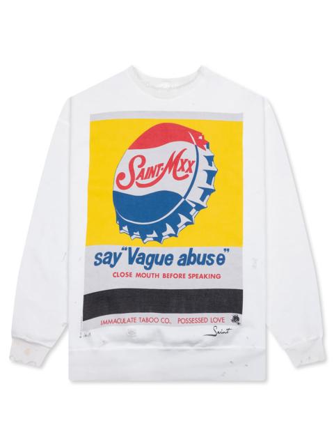 SAINT M×××××× VAGUE ABUSE CREWNECK  - WHITE