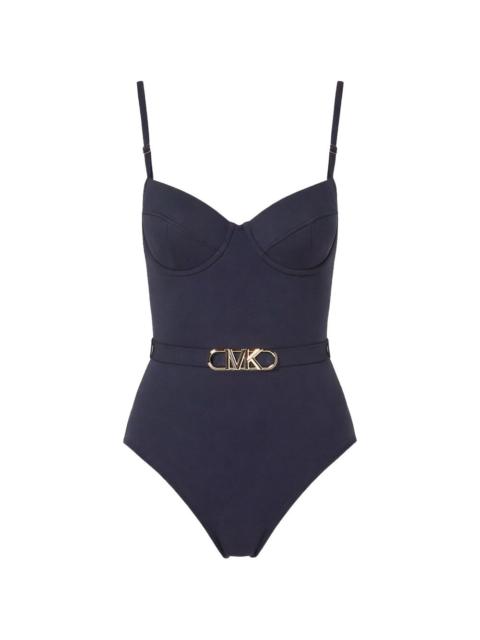 MICHAEL KORS logo-plaque swimsuit