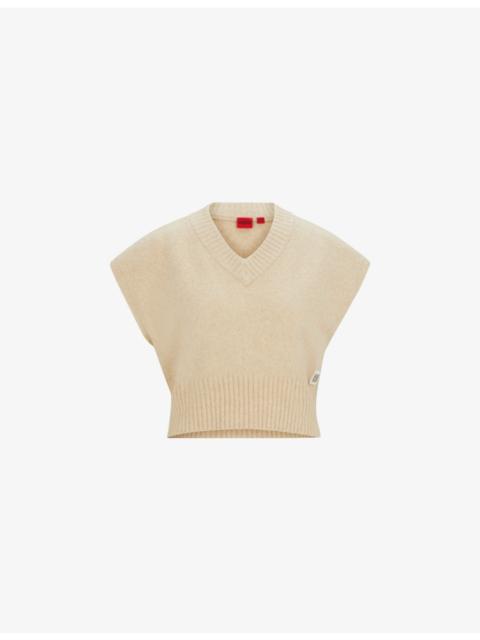 HUGO Relaxed-fit V-neck knitted top
