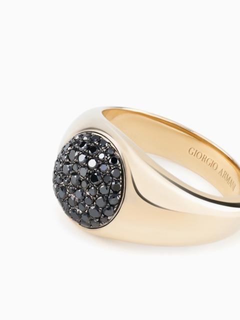 GIORGIO ARMANI 18K GOLD AND DIAMOND GADIR RING