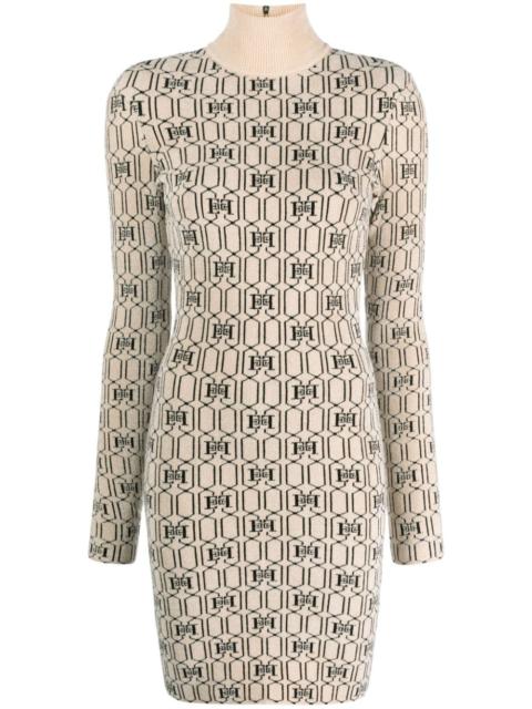 ELISABETTA FRANCHI mongram-intarisa knitted minidress