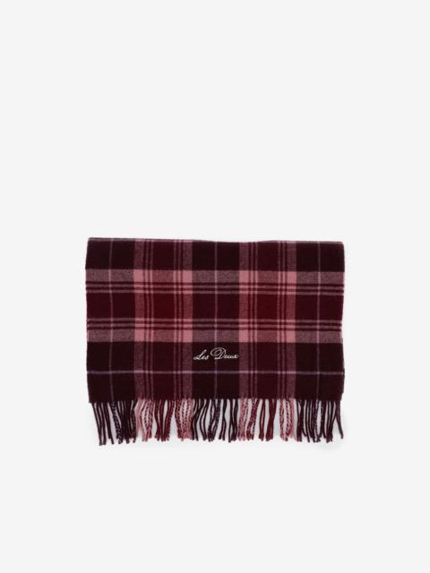 Les Deux check-pattern fringed scarf