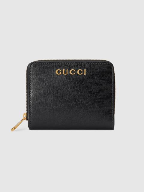 Mini wallet with Gucci script