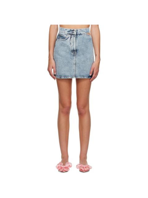 MSGM Blue Cutout Denim Miniskirt