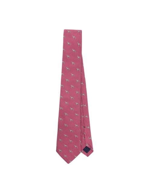 Paul Smith dog-motif silk tie