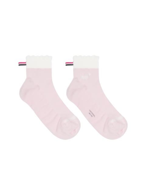 Thom Browne Pink Pointelle Stitch Hector Crew Socks