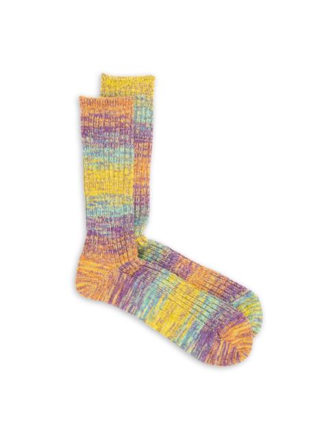 ANONYMOUSISM Anonymous Ism Splash Pattern Crew Sock Purple