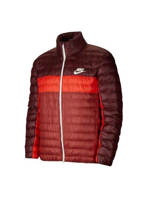 Nike Nike Sportswear 합성 충전물 Colorblock 방풍 재킷 빨간 브라운 BV4686-681