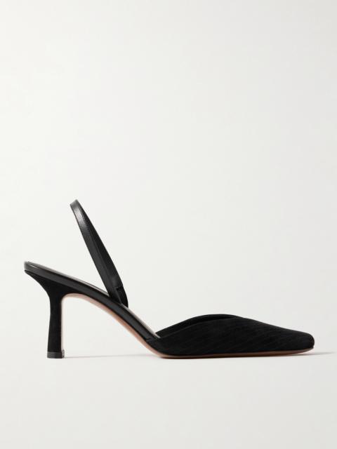 NEOUS Dilmun Leather-trimmed Suede Slingback Pumps