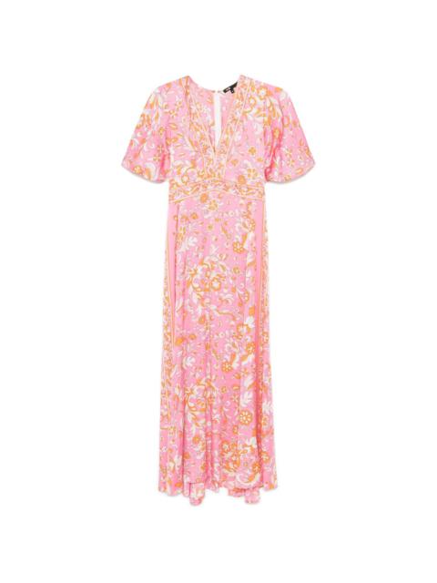 maje floral-print maxi dress