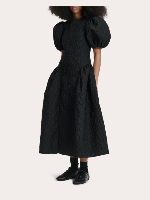 CECILIE BAHNSEN Bali Lobelia Matelassé Puff-Sleeve Midi Dress