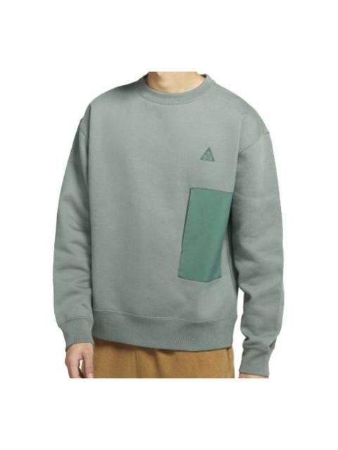 Nike ACG Contrasting Colors Pocket Fleece Sports Round Neck Pullover Green CV0683-365