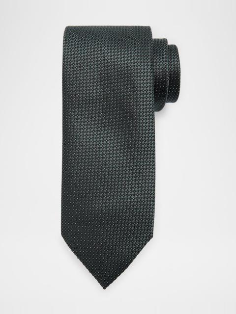 ZEGNA Men's Micro-Birdseye Jacquard Silk Tie