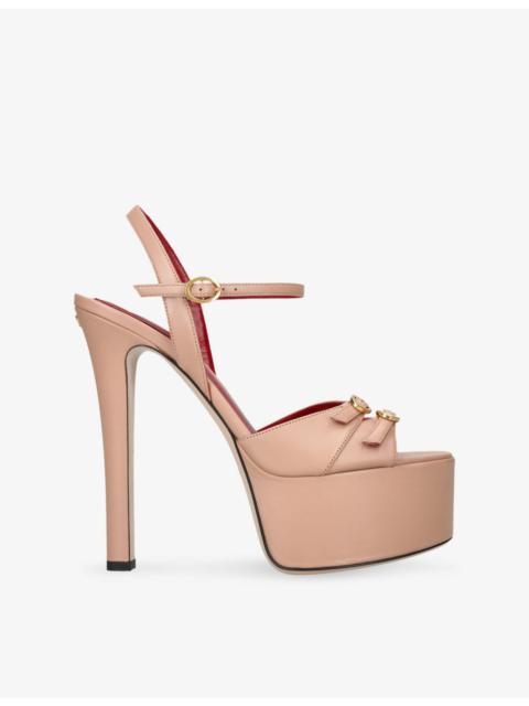 Valentino Crasher 145 Leather Platform Sandals