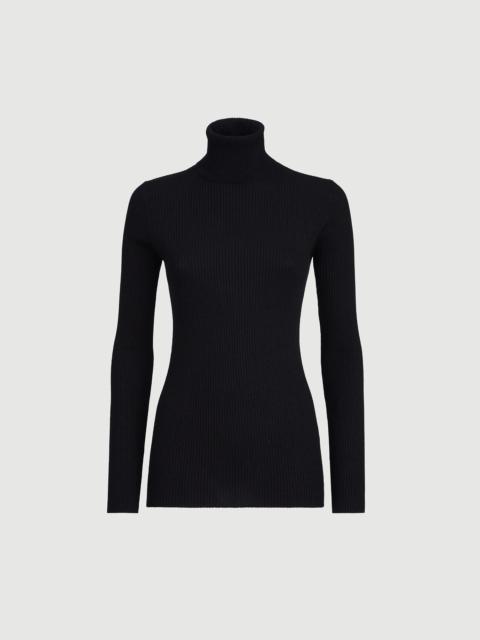 Brunello Cucinelli Lightweight turtleneck sweater in sparkling cashmere and silk rib knit