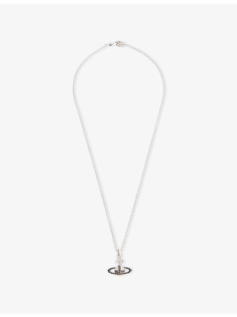 Vivienne Westwood Man. Mayfair Bas Relief Rhodium-Plated Brass and Crystal Pendant Necklace