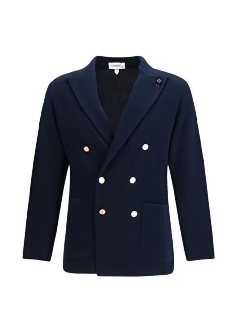 LARDINI double-breasted knitted blazer