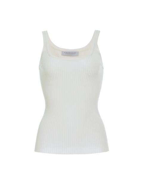 GABRIELA HEARST Alicia Knit Tank Top in Ivory Merino Wool