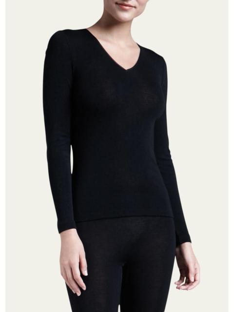 HANRO Wool & Silk Blend V-Neck Top