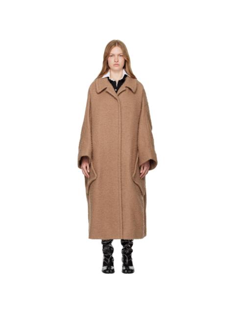 Maison Margiela Brown Bouclé Wool Mohair Coat